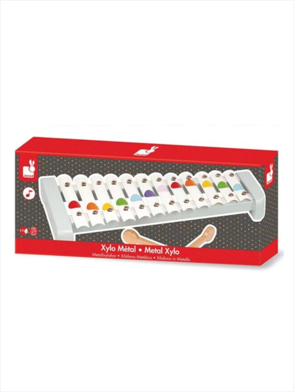 Janod - Confetti Wooden and Metal Xylophone New in Box For Age 2+